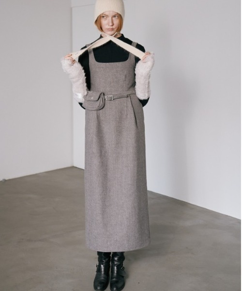 セール】Vila tweed jumper onepiece ヴィラツイードジャンパー