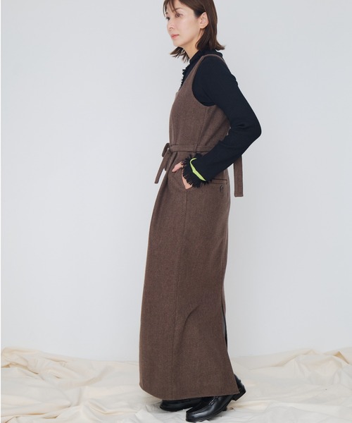 Muel Chic（ミュエルシック）の「Vila tweed jumper onepiece  ヴィラツイードジャンパーワンピース（ワンピース・レディース・ブラウン/グレー/チャコールグレー・FREE）」の11枚目の写真