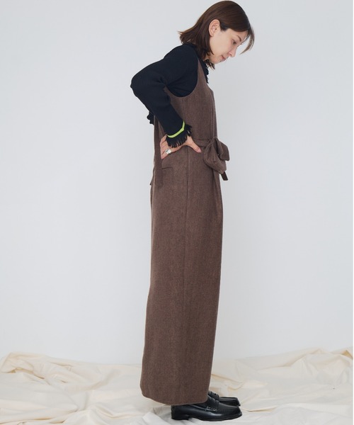 Muel Chic（ミュエルシック）の「Vila tweed jumper onepiece  ヴィラツイードジャンパーワンピース（ワンピース・レディース・ブラウン/グレー/チャコールグレー・FREE）」の12枚目の写真