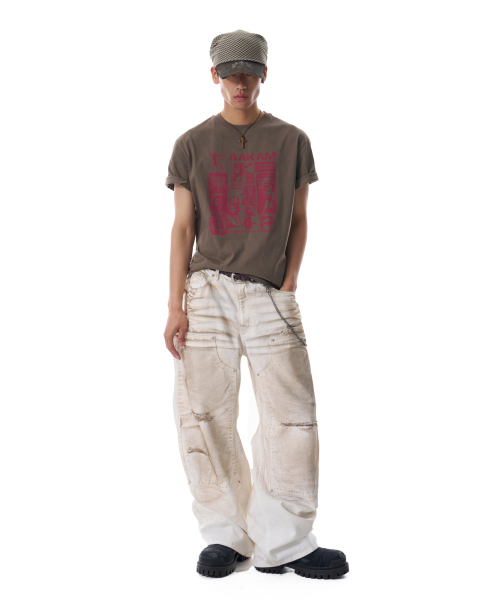 AAKAM(アーカム)の「Collage Artwork Half Top (Khaki)(Tシャツ/カットソー・レディース・その他・1/2)」の10枚目の写真