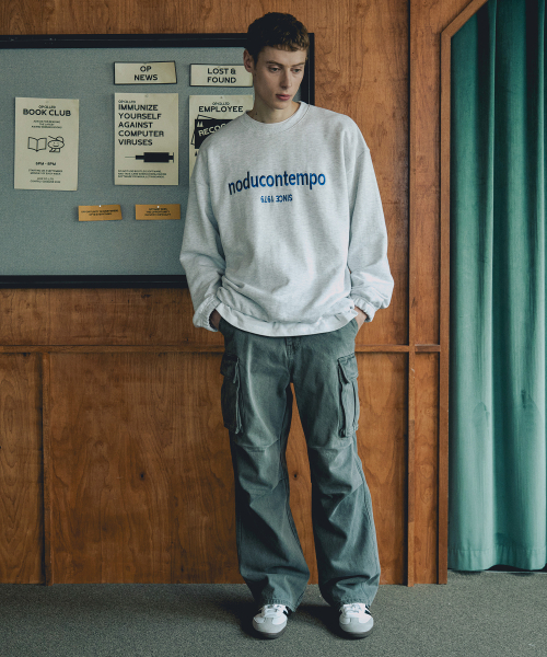 NODU（ノードユー）の「コンテンポ刺繍マンツーマンTシャツ[ライトグレー]（スウェット・メンズ・その他・MEDIUM/LARGE）」の5枚目の写真