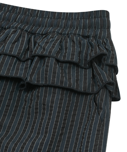 Ruffled Stripe Pocket Pants [Navy]（その他パンツ）｜TYPESERVICE