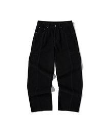 Verdnt（バーダント）の「Garment-dyed cut-pocket wide twill pants [black]（その他パンツ・レディース）」