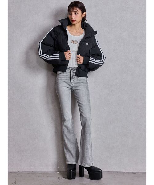 adidas Originals(アディダスオリジナルス)の「adidas CROPPED PUFF(ダウンジャケット/コート・レディース・ブラック/レッド・FREE)」の7枚目の写真