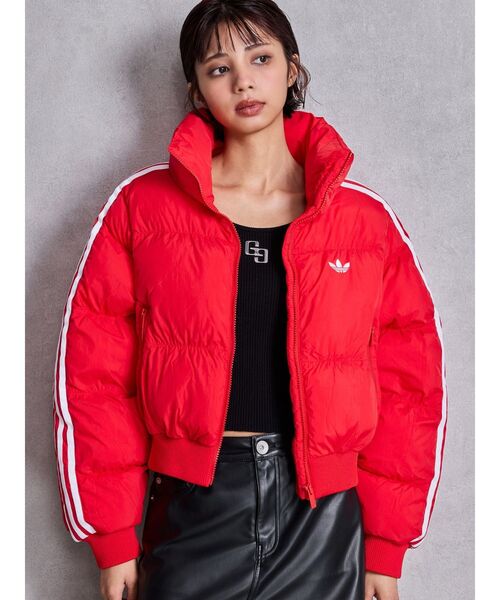 adidas Originals(アディダスオリジナルス)の「adidas CROPPED PUFF(ダウンジャケット/コート・レディース・ブラック/レッド・FREE)」の10枚目の写真