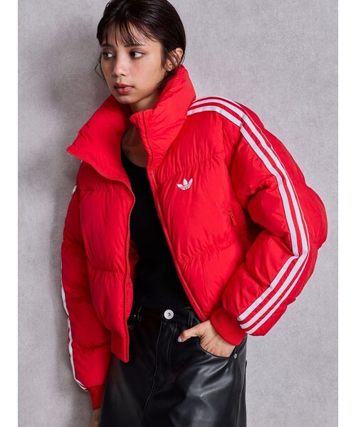 adidas Originals(アディダスオリジナルス)の「adidas CROPPED PUFF(ダウンジャケット/コート・レディース・ブラック/レッド・FREE)」の11枚目の写真