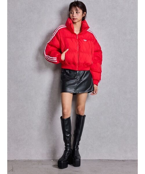 adidas Originals(アディダスオリジナルス)の「adidas CROPPED PUFF(ダウンジャケット/コート・レディース・ブラック/レッド・FREE)」の13枚目の写真