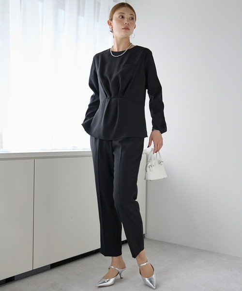 etre pret（エトレプレ）の「テーパードパンツ ※セットアップ可（スーツパンツ・レディース・ネイビー/ブラック・11号/13号/7号/9号）」の3枚目の写真