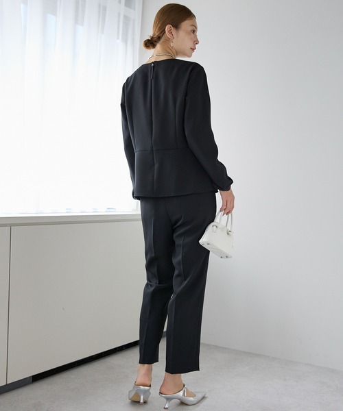 etre pret（エトレプレ）の「テーパードパンツ ※セットアップ可（スーツパンツ・レディース・ネイビー/ブラック・11号/13号/7号/9号）」の5枚目の写真