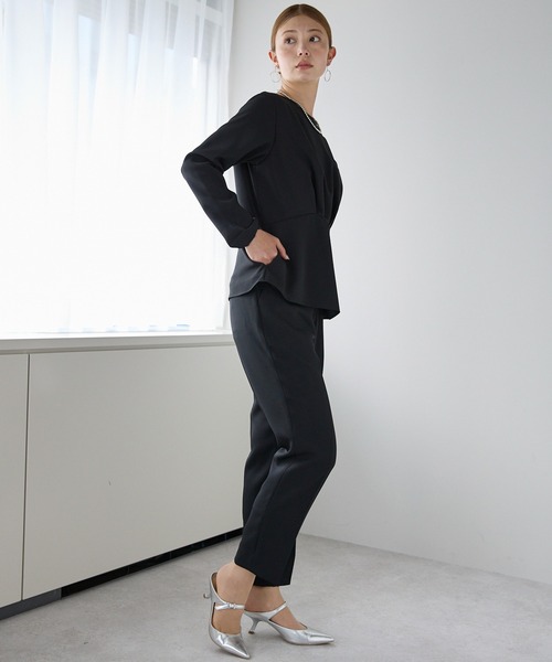 etre pret（エトレプレ）の「テーパードパンツ ※セットアップ可（スーツパンツ・レディース・ネイビー/ブラック・11号/13号/7号/9号）」の6枚目の写真