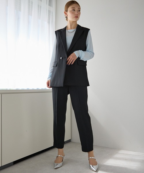 etre pret（エトレプレ）の「テーパードパンツ ※セットアップ可（スーツパンツ・レディース・ネイビー/ブラック・11号/13号/7号/9号）」の17枚目の写真