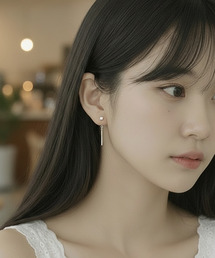 Burner | 【Sonu jewelry（ソヌジュエリー）】キューブ× ロングチェーン　ピアス oku-pier13-10(ピアス（両耳用）)
