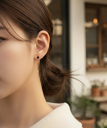【Sonu jewelry（ソヌジュエリー）】キューブ× ロングチェーン　ピアス oku-pier13-10【RBTS】