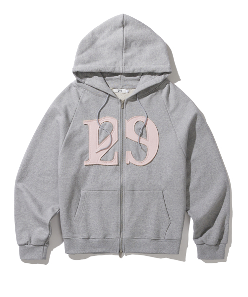 セール】129 Logo Patch Hood Zip-Up Light Gray（パーカー）｜ILLIGO