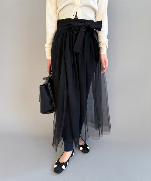 EDIT. FOR LULU(エディットフォールル)の「【naoki tomizuka for LULU】tulle wrap skirt(スカート・レディース・ブラック・FREE)」の1枚目の写真