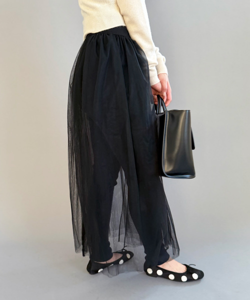 EDIT. FOR LULU(エディットフォールル)の「【naoki tomizuka for LULU】tulle wrap skirt(スカート・レディース・ブラック・FREE)」の2枚目の写真
