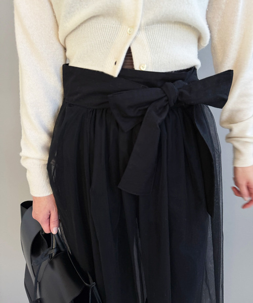 EDIT. FOR LULU(エディットフォールル)の「【naoki tomizuka for LULU】tulle wrap skirt(スカート・レディース・ブラック・FREE)」の3枚目の写真