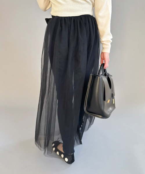 EDIT. FOR LULU(エディットフォールル)の「【naoki tomizuka for LULU】tulle wrap skirt(スカート・レディース・ブラック・FREE)」の4枚目の写真