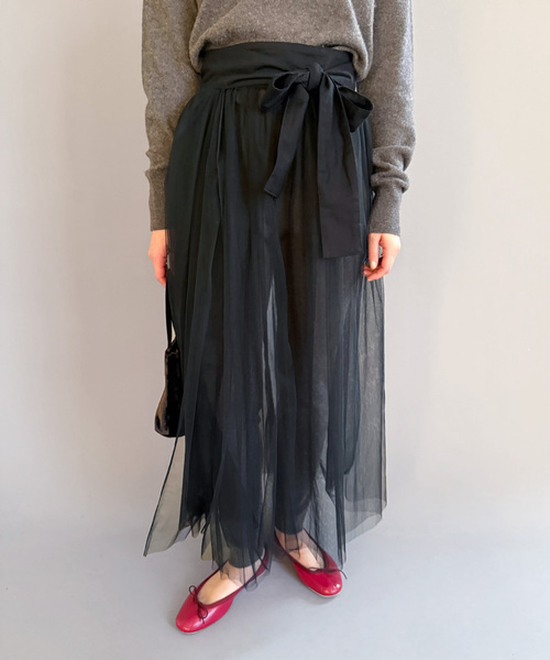 EDIT. FOR LULU(エディットフォールル)の「【naoki tomizuka for LULU】tulle wrap skirt(スカート・レディース・ブラック・FREE)」の10枚目の写真