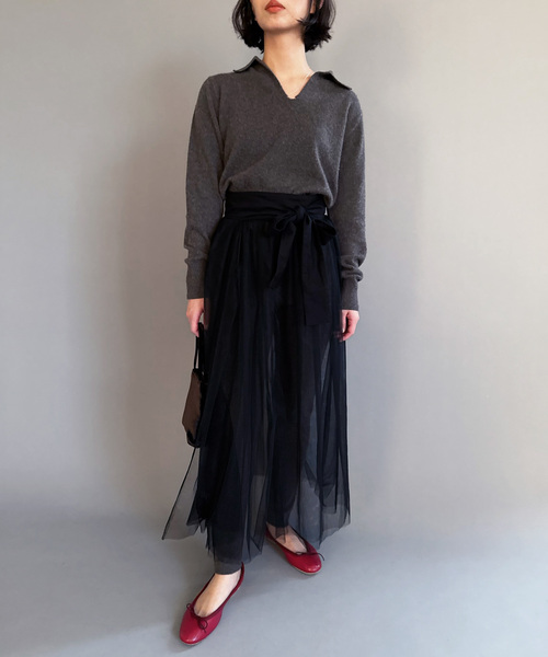 EDIT. FOR LULU(エディットフォールル)の「【naoki tomizuka for LULU】tulle wrap skirt(スカート・レディース・ブラック・FREE)」の11枚目の写真