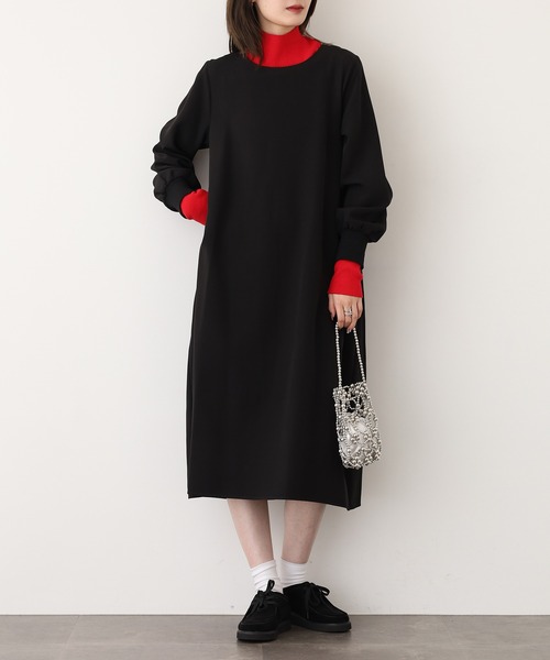 EGLANTINE(エグランティーヌ)の「EGLANTINE ワンピース 長袖(ワンピース・レディース・ブラック/ダークブラウン/ローズ/モカ・40)」の3枚目の写真