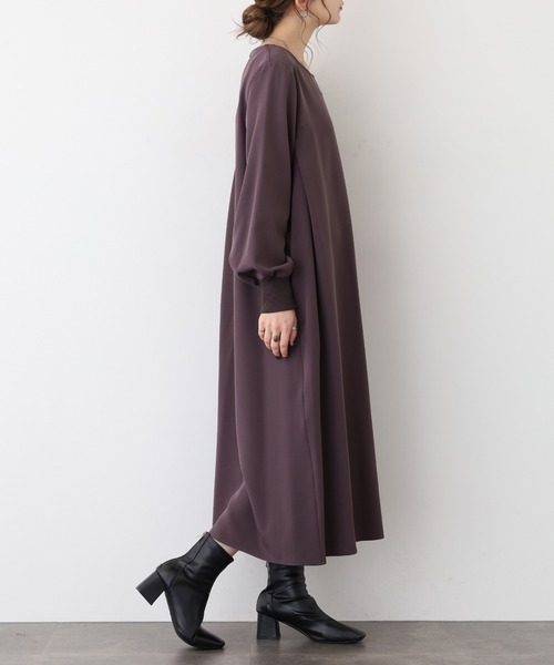 EGLANTINE(エグランティーヌ)の「EGLANTINE ワンピース 長袖(ワンピース・レディース・ブラック/ダークブラウン/ローズ/モカ・40)」の7枚目の写真