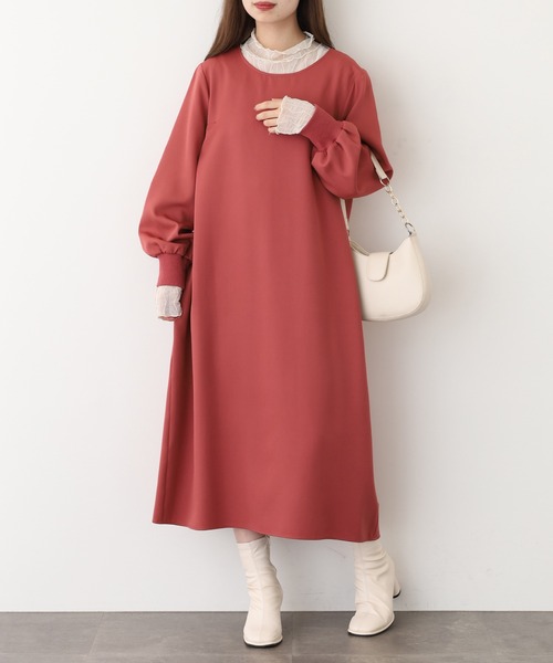 EGLANTINE(エグランティーヌ)の「EGLANTINE ワンピース 長袖(ワンピース・レディース・ブラック/ダークブラウン/ローズ/モカ・40)」の19枚目の写真