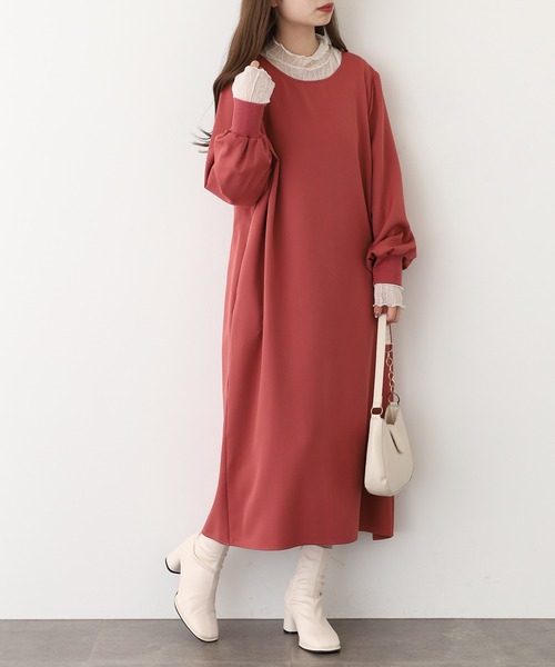 EGLANTINE(エグランティーヌ)の「EGLANTINE ワンピース 長袖(ワンピース・レディース・ブラック/ダークブラウン/ローズ/モカ・40)」の20枚目の写真
