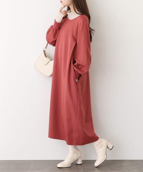 EGLANTINE(エグランティーヌ)の「EGLANTINE ワンピース 長袖(ワンピース・レディース・ブラック/ダークブラウン/ローズ/モカ・40)」の21枚目の写真
