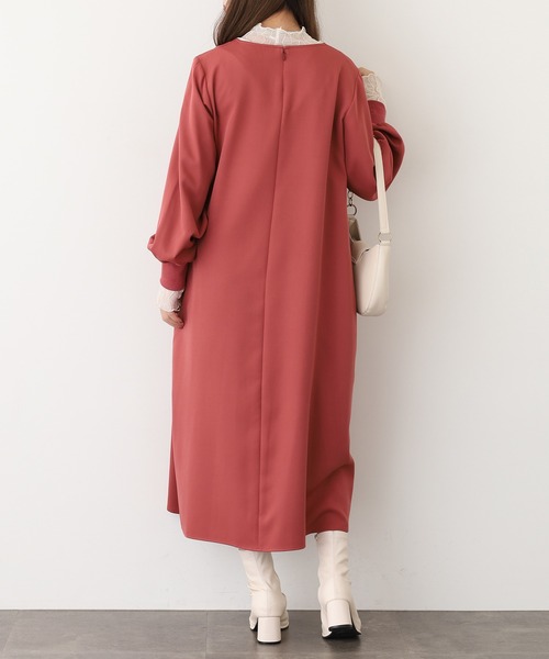 EGLANTINE(エグランティーヌ)の「EGLANTINE ワンピース 長袖(ワンピース・レディース・ブラック/ダークブラウン/ローズ/モカ・40)」の22枚目の写真