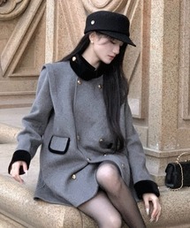 LADY LIKE（レディライク）の「【秋冬新作】ゴールド釦配色ハーフ丈コート（その他アウター）」