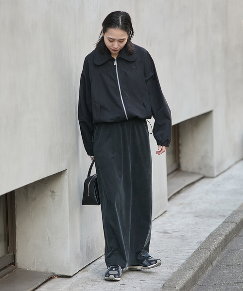 JOURNAL STANDARD（ジャーナルスタンダード）の「《追加6》フィブリルキュプラジャージーマキシスカート（スカート・レディース・ブラック・FREE）」の2枚目の写真