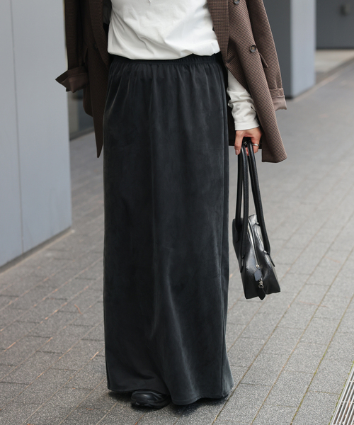 JOURNAL STANDARD（ジャーナルスタンダード）の「《追加6》フィブリルキュプラジャージーマキシスカート（スカート・レディース・ブラック・FREE）」の11枚目の写真