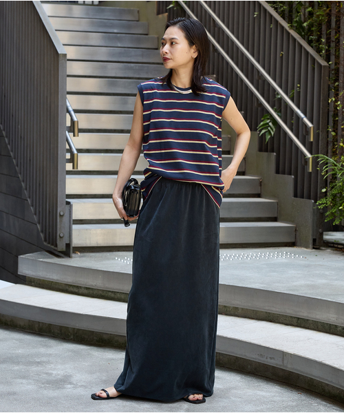 JOURNAL STANDARD（ジャーナルスタンダード）の「《追加6》フィブリルキュプラジャージーマキシスカート（スカート・レディース・ブラック・FREE）」の15枚目の写真