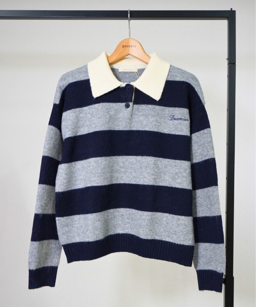 gossara(ゴサラ)の「ラガーボーダーTOPS(ニット/セーター・レディース・ワイン/ブラウン/ネイビー・FREE)」の20枚目の写真
