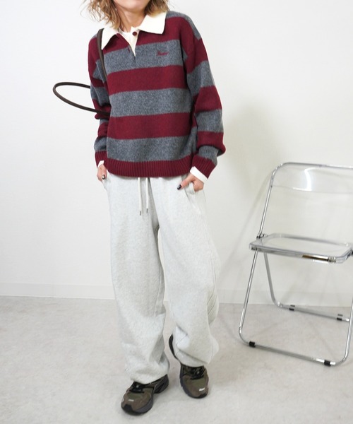 gossara(ゴサラ)の「ラガーボーダーTOPS(ニット/セーター・レディース・ワイン/ブラウン/ネイビー・FREE)」の18枚目の写真