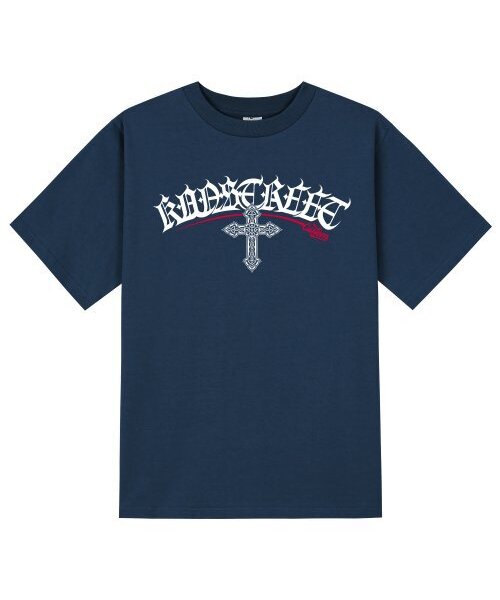 KAN6312(カン6312)の「KTN0162 レタリングクロスガット半袖Tシャツ - ネイビー(Tシャツ/カットソー・メンズ・その他・X-LARGE/SMALL/MEDIUM/LARGE)」の1枚目の写真