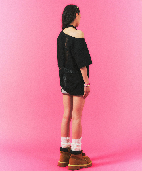 SCHISM INDUCING（スキズムインデューシング）の「CROSS STRING T SHIRT BLACK（Tシャツ/カットソー・レディース・その他・OS）」の11枚目の写真