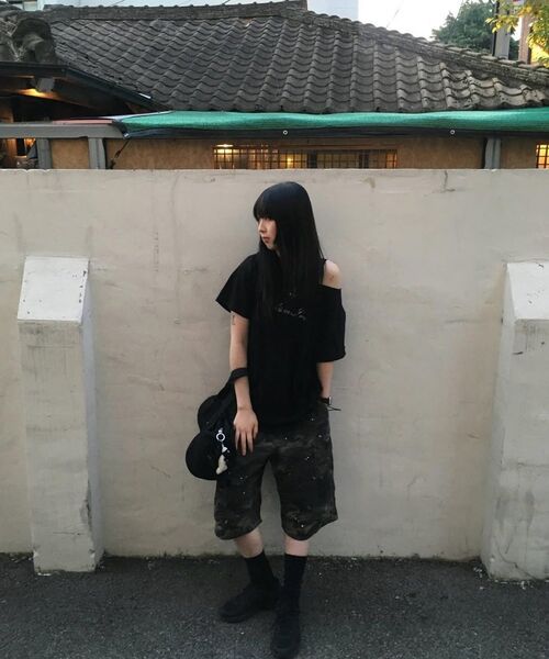 SCHISM INDUCING（スキズムインデューシング）の「CROSS STRING T SHIRT BLACK（Tシャツ/カットソー・レディース・その他・OS）」の15枚目の写真
