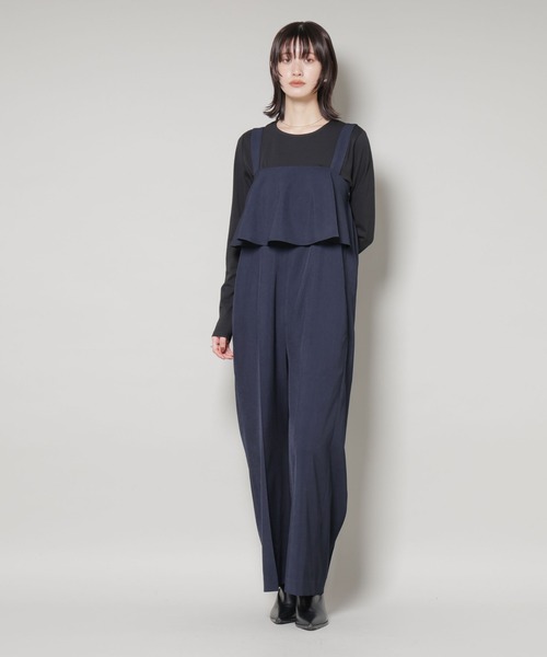 NANO universe（ナノユニバース）の「フロントフリルサロパットパンツ（サロペット/オーバーオール・レディース・ブラウン/ベージュ/ネイビー・FREE）」の20枚目の写真