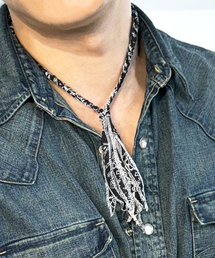 S SY（エスエスワイ）の「[ハンドメイド] ペイズリーバンダナノートネックレス ブラック（ネックレス）」