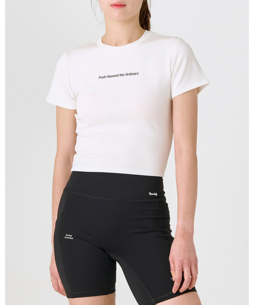 REACTIFY(リアクティファイ)の「ウィメンズ PUSH クロップドTシャツ ホワイト(Tシャツ/カットソー・レディース・その他・MEDIUM/SMALL/LARGE)」の1枚目の写真