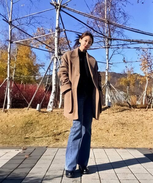 FREAKS BY KIMTAEHOON（フリークス）の「ユニセックスオーバーサイズウールツイードシングルロングジャケット[W]_ブラウン（チェスターコート・レディース・その他・FREE）」の15枚目の写真