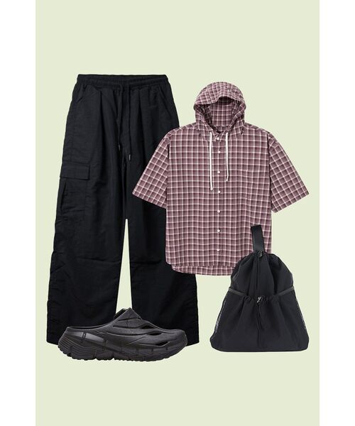 SECONDMONO（セカンドモノローグ）の「Roll-up Button Hooded Check Half Shirt [BURGUNDY]_SESH013BURGUNDY（シャツ/ブラウス・レディース・その他・SMALL/MEDIUM/X-SMALL）」の20枚目の写真