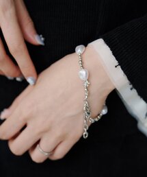 Kastane | 【fiw.】パール×フラワーチェーンブレス(ブレスレット)