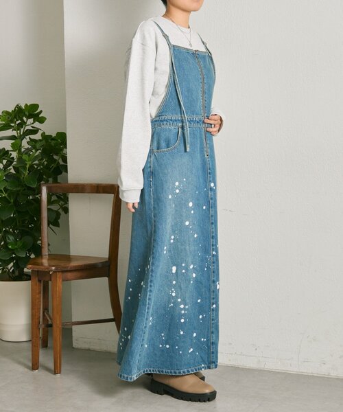 ear PAPILLONNER（イアパピヨネ）の「デニムキャミジャンスカ【SUM1 STYLE】（ワンピース・レディース・ブルー・FREE）」の4枚目の写真