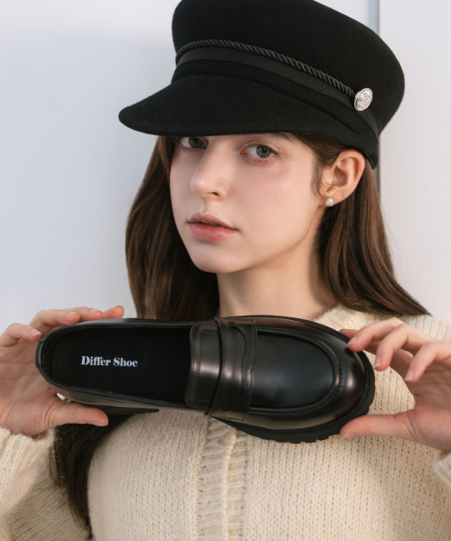 DIFFERSHOE（ディファーシュー）の「オレンローファー6CM [ブラック]（ローファー・レディース・ブラック・23.5cm/24cm/24.5cm/25cm/22.5cm/23cm/22cm）」の8枚目の写真