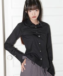 SLIM LINE CUFFS SHIRTS (BLACK)