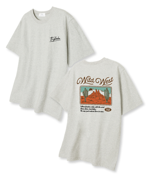 TI.GLAKE(ティーグレイク)の「ワイルドウェストオーバーサイズ半袖Tシャツオートミール(Tシャツ/カットソー・レディース・その他・LARGE/X-LARGE/XX-LARGE)」の1枚目の写真
