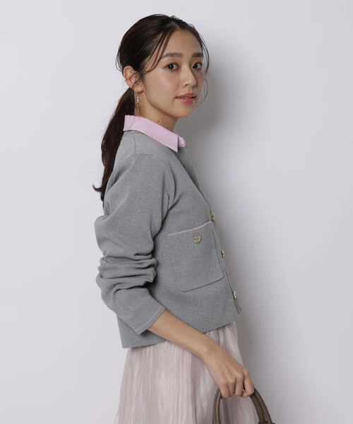 シャツカラーVネックアンサンブル（ニット/セーター）｜JUSGLITTY